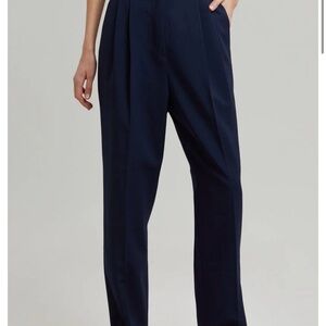 Elegant Navy High-Waisted Trousers